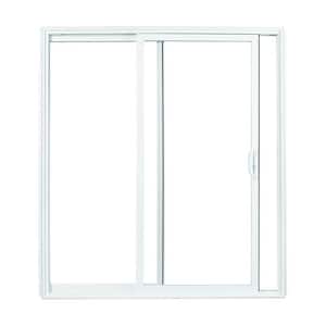 72 in. x 80 in. 70 Series White Vinyl Sliding Patio Door, Low-E SC Glass, DP30, Universal Handing