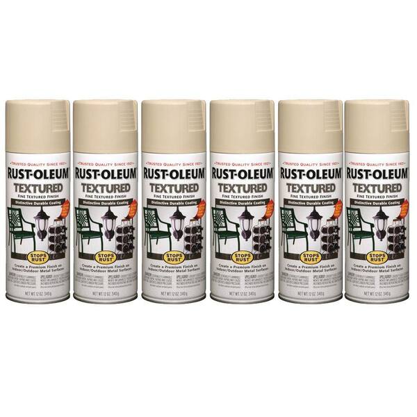 Rust-Oleum Stops Rust 12 oz. Semi-Gloss Sandstone Textured Spray Paint (6-Pack)-DISCONTINUED
