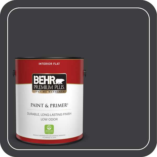 1 gal. #PPH-34 Black Smoke Flat Low Odor Interior Paint & Primer