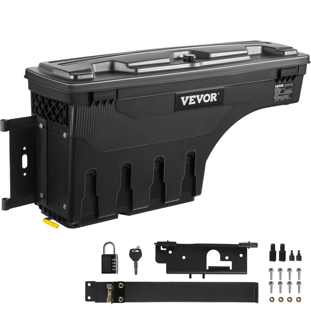 VEVOR 28 in. ABS Truck Bed Storage Box 6.6 Gal. Driver Side Truck Tool ...