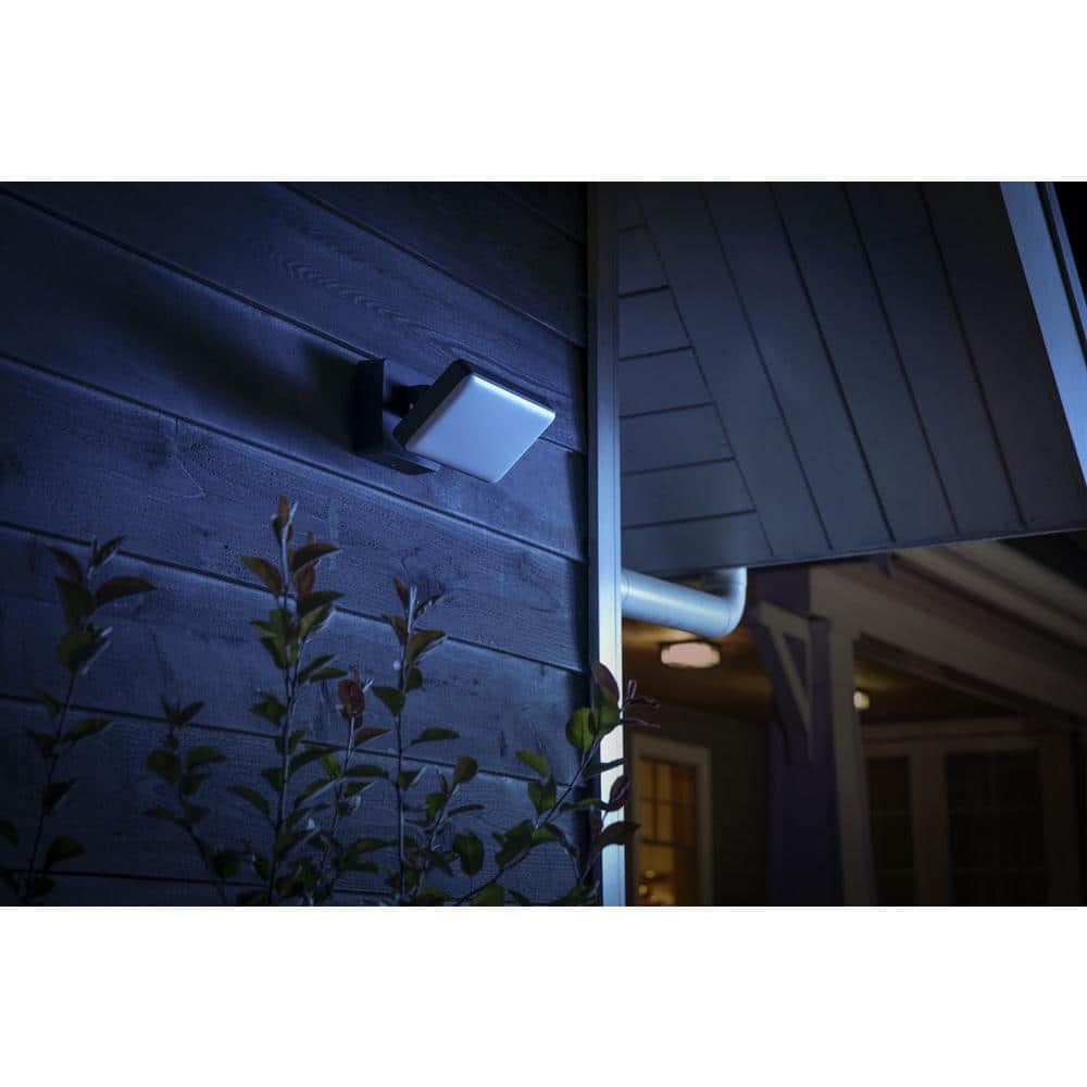 Black and White LED Smart Outdoor Floodlight with Remote Control