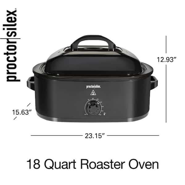 Roaster Oven Electric Roaster Oven 18 Quart with Self-Basting Lid White Turkey Roaster Oven with Removable Pan and Rack Adjustable Temperature Control Powerful 1450W Stainless Steel Roaster Oven 