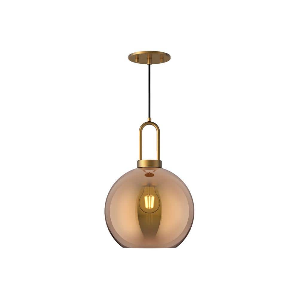 Soji 10 in. 1 Light 60-Watt Aged Gold/Copper Glass Pendant Light price history on PriceWatchPro