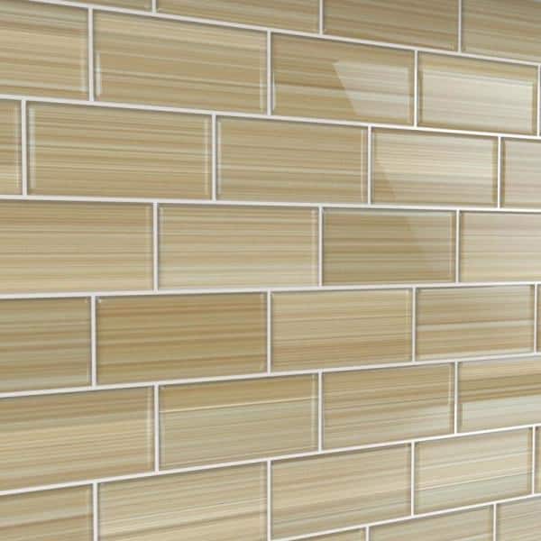 Cupatea Glass Tile for Kitchen Backsplash and Showers - 3 in. x 6 in. Sample (0.125 sq. ft. / piece)