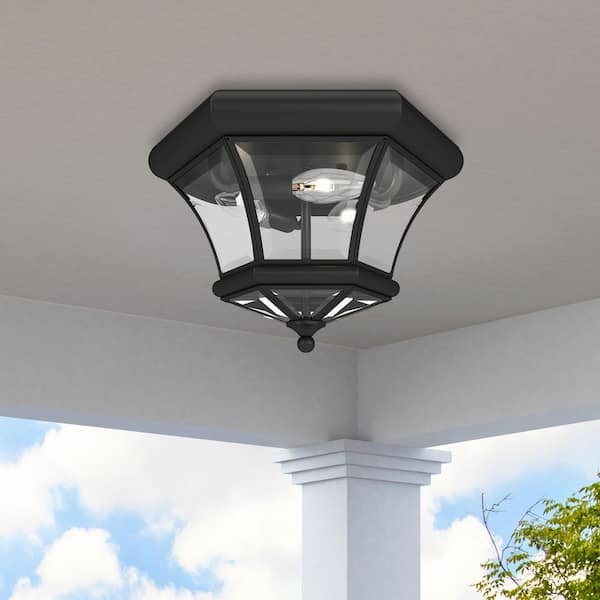 AVIANCE LIGHTING Aston 3 Light Black Outdoor Flush Mount