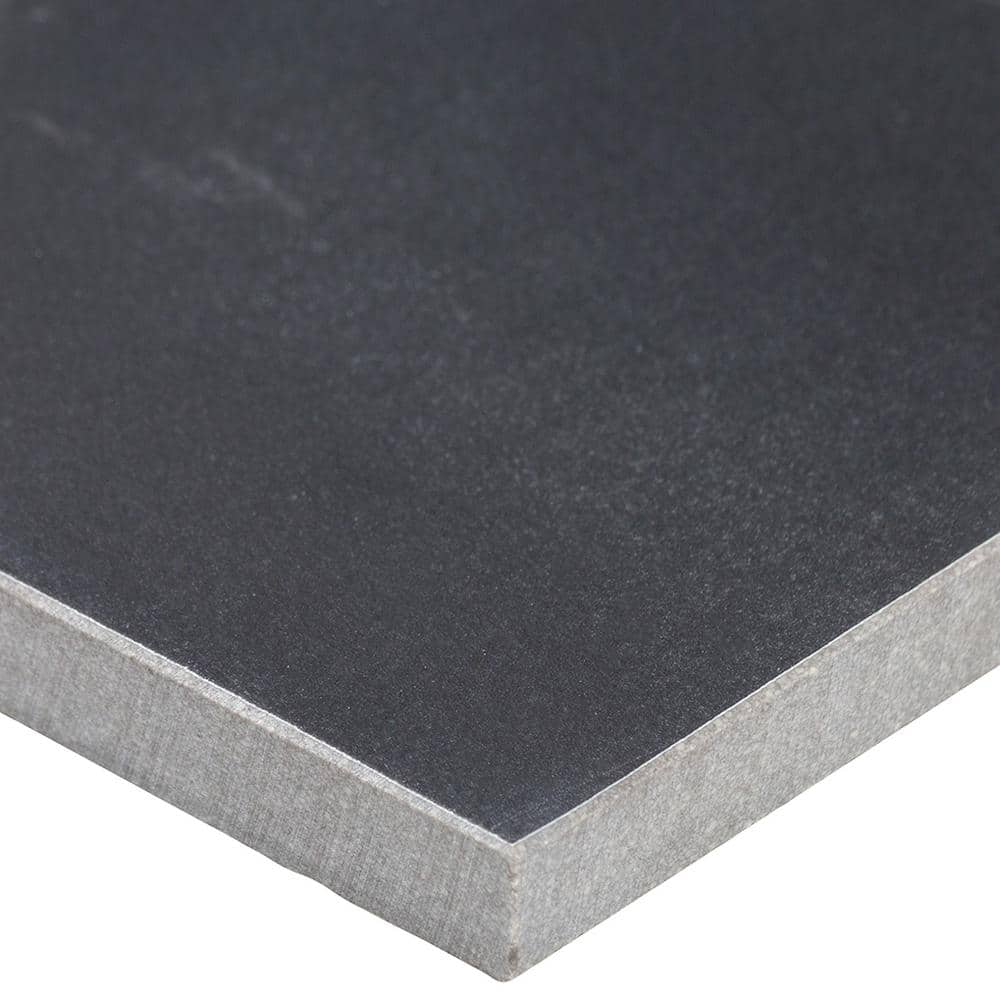 Grace Matte Black 12" x 24" Porcelain Marble-Look Tile
