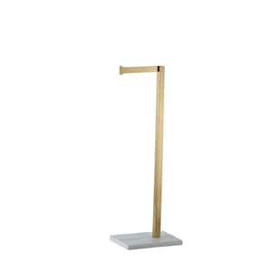 Standing Toilet Paper Holder with Storage in Gold