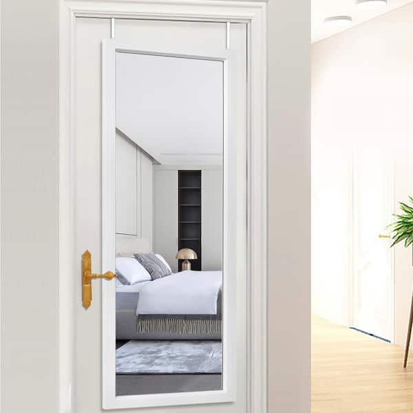 Lirago 18 in. x 51 in. Modern Style Rectangle Mirror Simple Framed White Door Mirror Full Length Wall Mirror