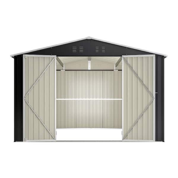 10 ft. W x 12 ft. D Outdoor Storage Metal Garden Tool Shed for Backyard Outdoor (120 sq. ft. )
