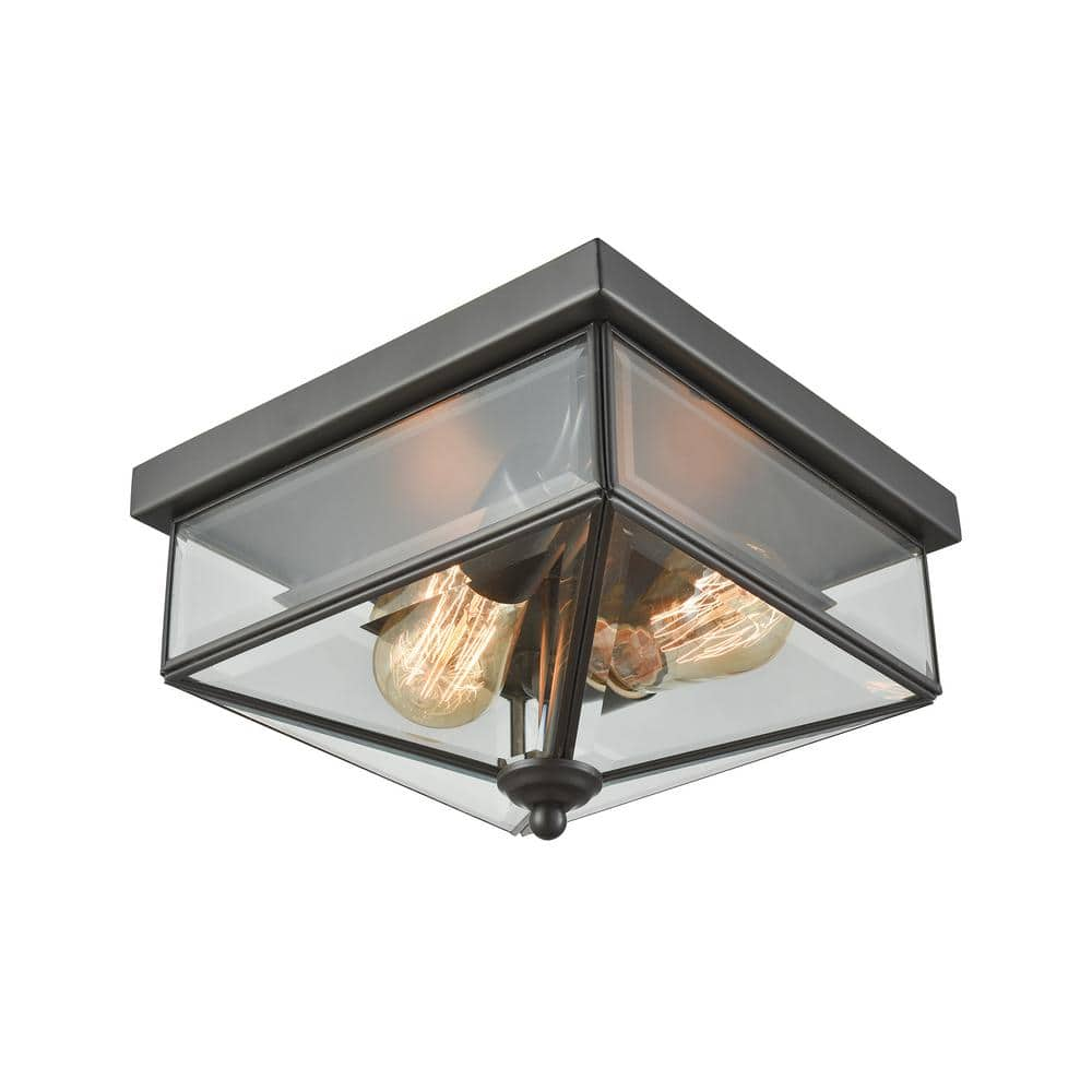 Thomas Lighting Lankford 2-Light Oil Rubbed Bronze Outdoor Flush Mount