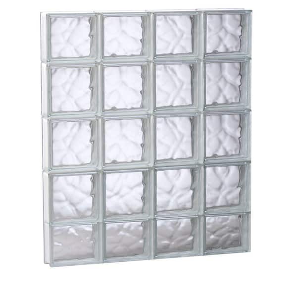 Clearly Secure 31 in. x 36.75 in. x 3.125 in. Frameless Wave Pattern Non-Vented Glass Block Window