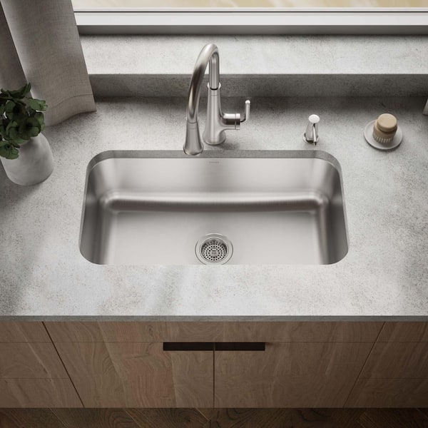 Ballad 32 in. Undermount Single Bowl 18 Gauge Stainless Steel Kitchen Sink Only