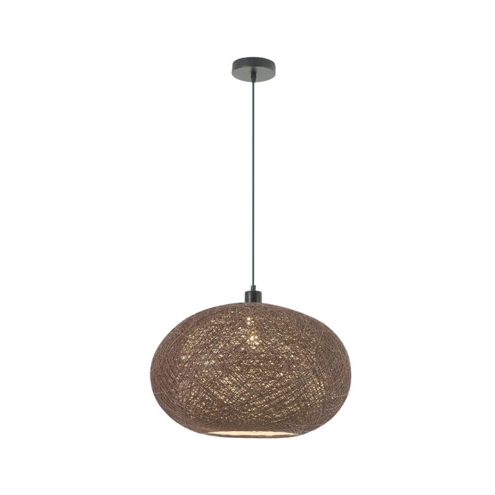 "1 Light 19.7"" Farmhouse Dome Brown Pendant Light with Rattan Woven Shade, for Kitchen Foyer Bedroom" price history on PriceWatchPro