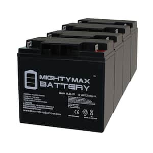 12-Volt 22 Ah SLA (Sealed Lead Acid) AGM Type Replacement Battery (4-Pack)