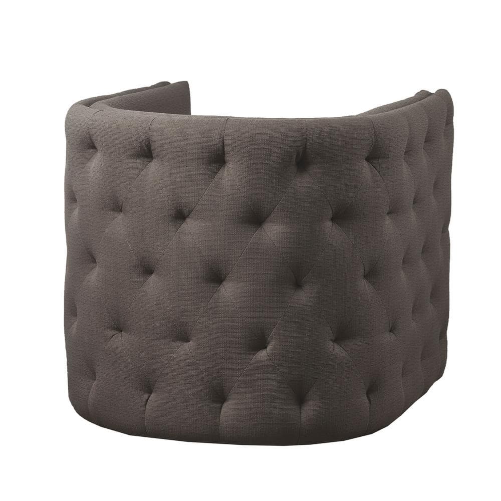 Grayson Barrel Swivel Accent Chair in Gray Leather