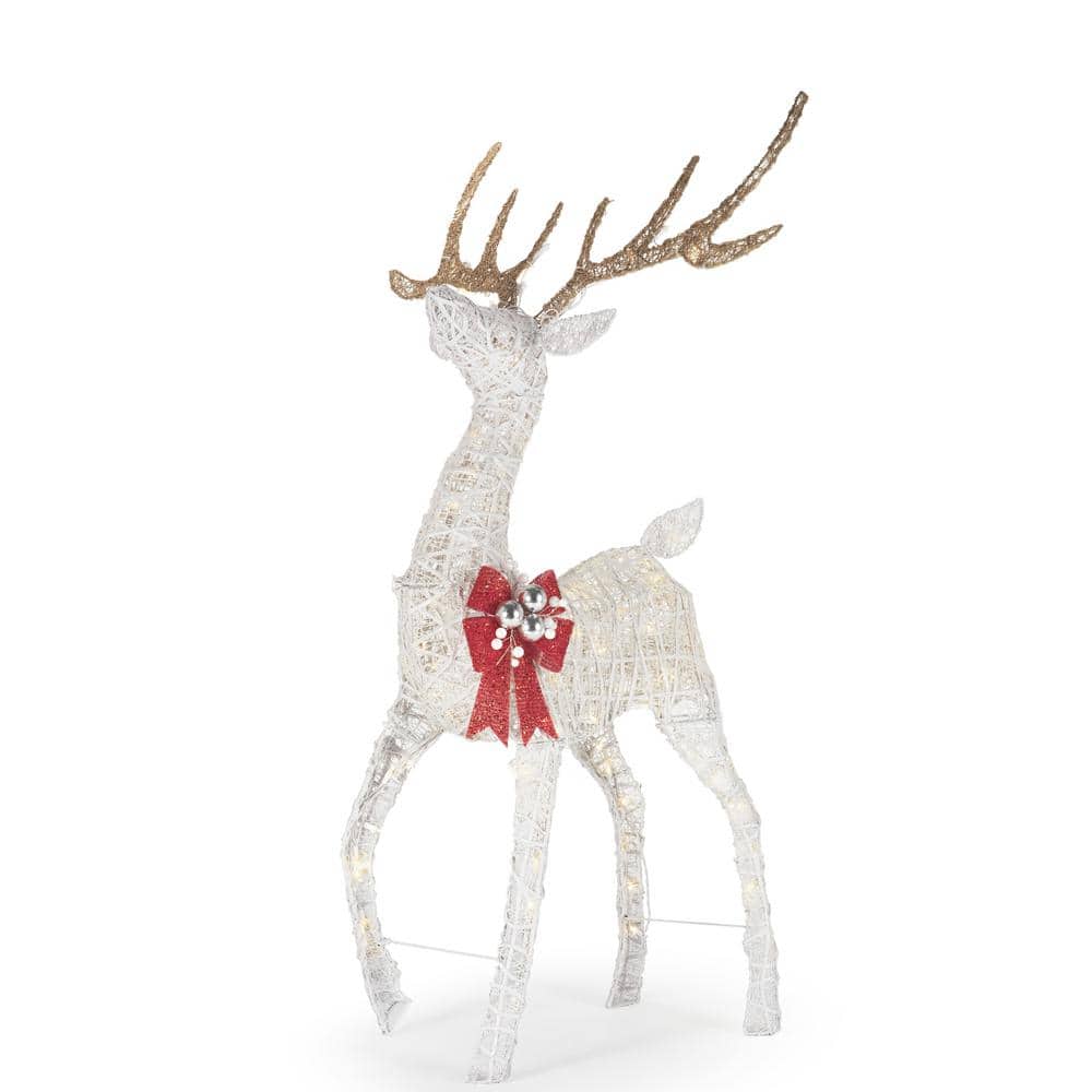 Home Accents Holiday 55 in. White PVC Plug-in Christmas Yard Sculpture ...