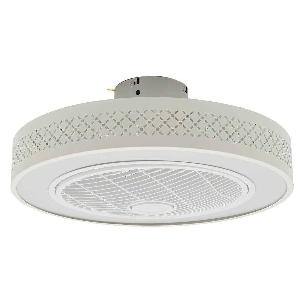 OUKANING 21.6 in. Integrated LED Indoor White Smart Enclosed