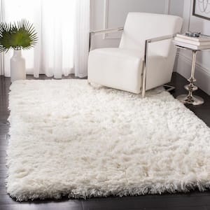 Arctic Shag Ivory 8 ft. x 10 ft. Solid Gradient Area Rug