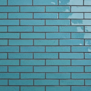 Orion Blue 1.96 in. x 7.87 in. Glazed Terracotta Clay Subway Wall Tile (5.38 Sq. Ft./Case)