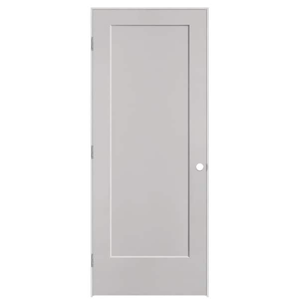 Masonite 32 in. x 80 in. 1-Panel Lincoln Park Right-Hand Hollow Core Silver Bullet Molded Composite Single Prehung Interior Door