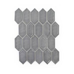 Caldera Charcoal 10 in. x 13 in. Hexagon Gloss Glass Mosaic Wall Tile (13.53 sq. ft./Case)