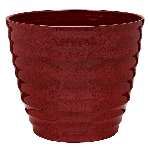 Southern Patio Beehive Medium 14 in. x 11.5 in. 20 qt. Red Resin Decorative Pots Outdoor Planter