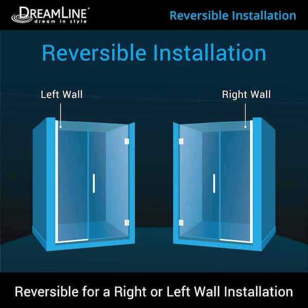 Zeafive 36 to 37-1/2 in. W x 72 in. H Frameless Shower Door Bifold Swing Pivot Small Shower Door in Black with Clear Glass