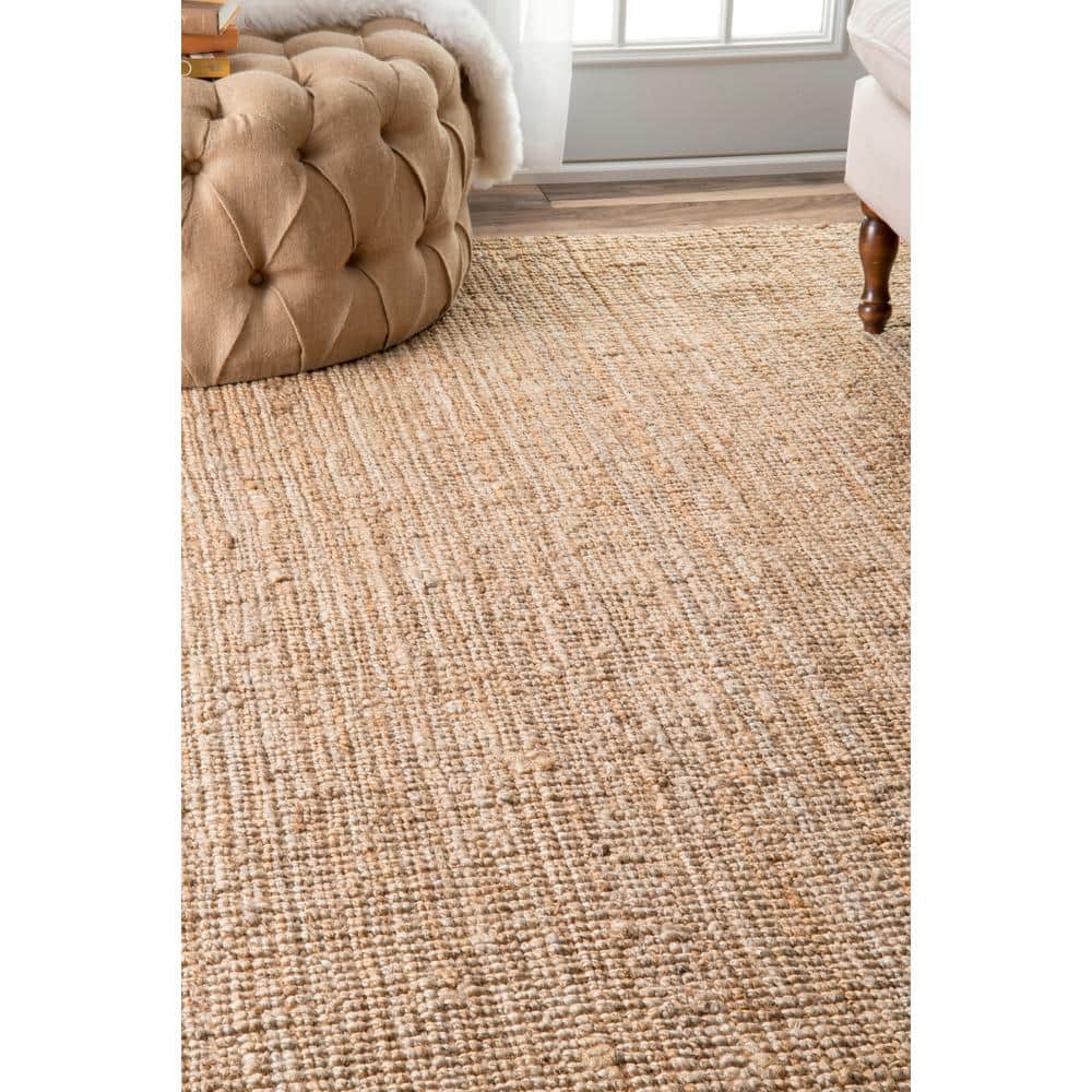Kiwa Natural Jute 6' x 9' Handwoven Farmhouse Area Rug