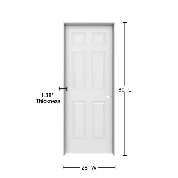 JELD-WEN 28 in. x 80 in. Colonist Primed Left-Hand Textured Molded