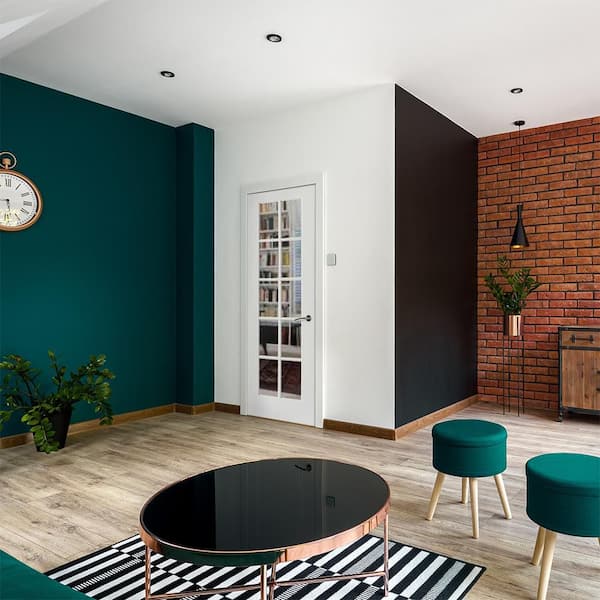 30in. x80in. 10-Lite Left-Hand Clear Glass MDF Primed Single Assembly Required Interior Door Kit w/ Quick Assemble Jamb