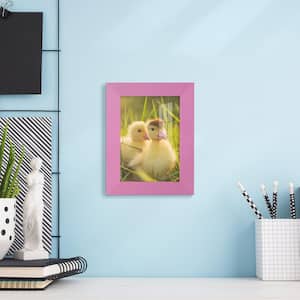 Grooved 3.5 in. x 5 in. Pink Picture Frame