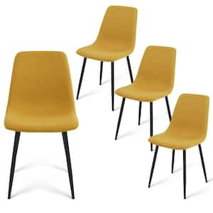 Yellow Fabric Upholstered Dining Side Chair (Set of 4)