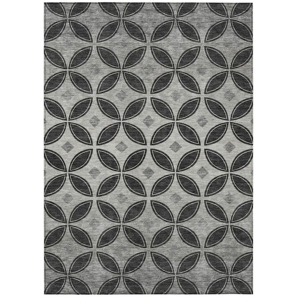 Chantille Machine Washable Indoor/Outdoor Abstract ACN2423 Black 3 ft. x 4 ft. Area Rug