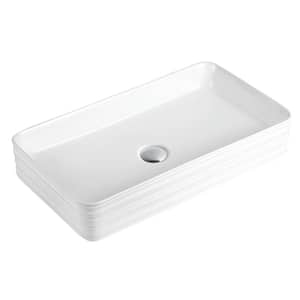 Valera 27 in. Vitreous China Vessel Bathroom Sink in White