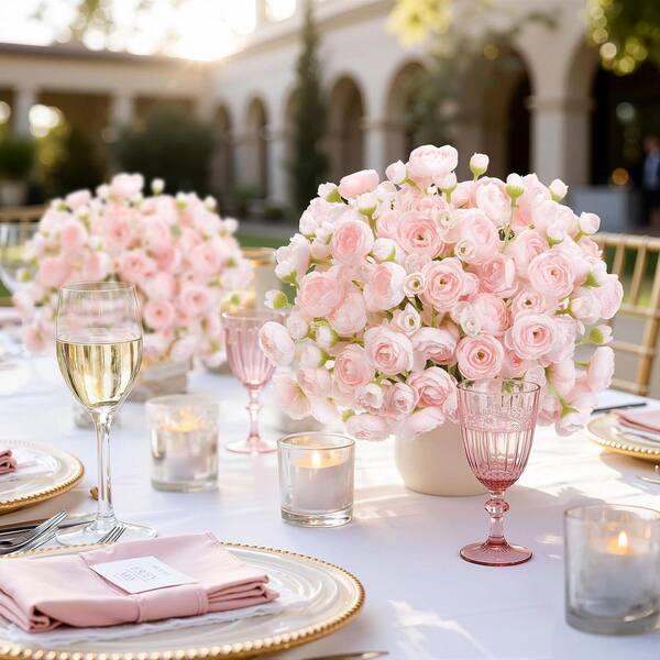11.5 in. Pink Indoor/Outdoor Artificial Rose Flower-30Pcs UM1KU201