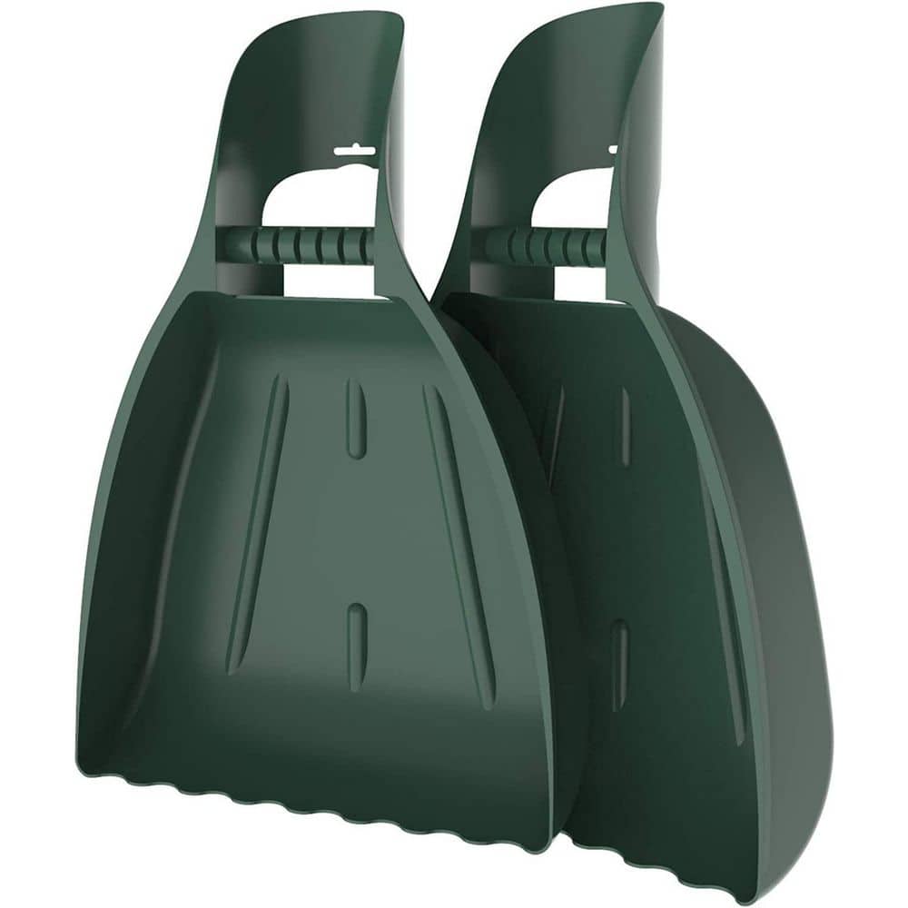 5 in. L Green Handle Garden Leaf Spoon, Lawn and Garden Cleanup Hand Rake