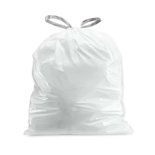 Plasticplace simplehuman (X) Code C Compatible White Drawstring Garbage Liners 2.6-3.2 Gallon / 10-12 Liter, 100 Count