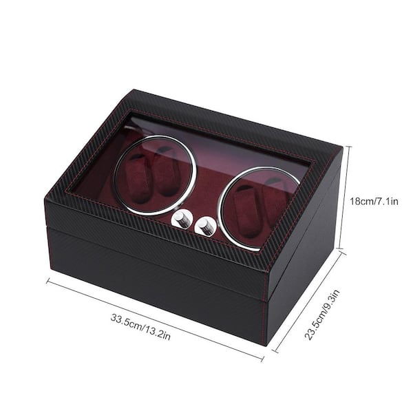 YIYIBYUS Brown Leather Automatic Watch Winder 4 plus 6 Watch Storage Box  OT-ZJGJ-852-US - The Home Depot