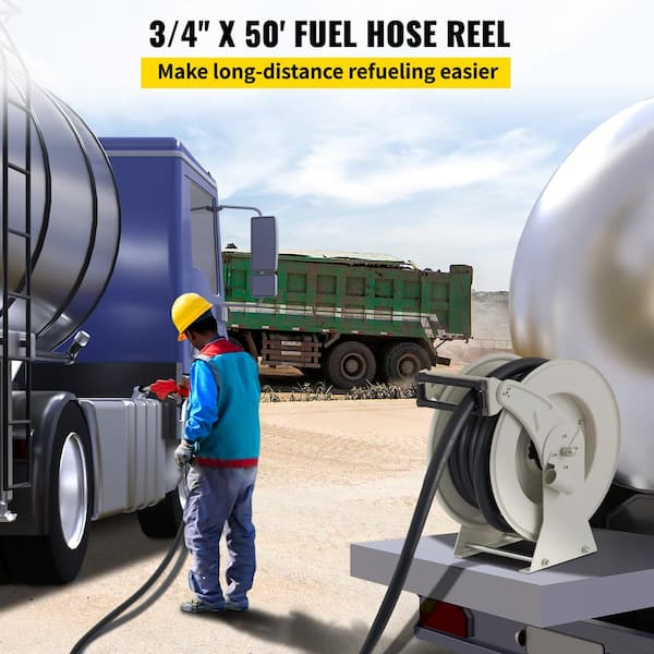 VEVOR Fuel Hose Reel 3/4 in. x 50 ft. Extra Long Retractable