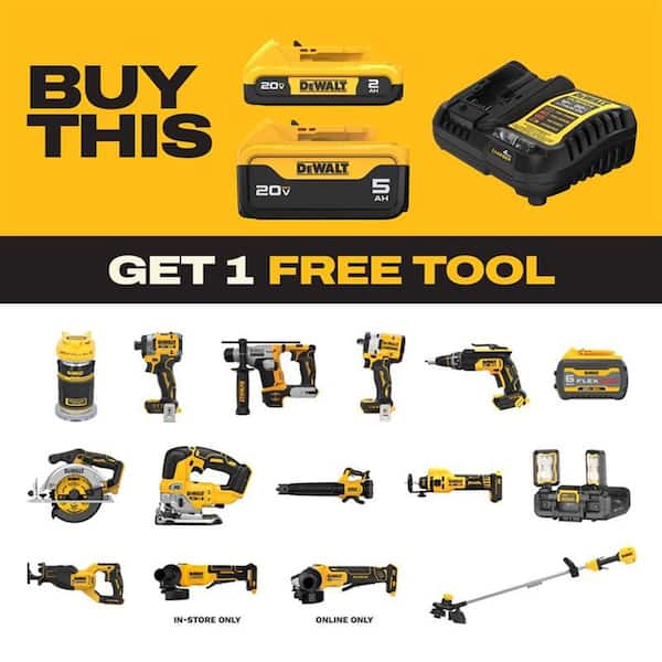 20V MAX Lithium-Ion Battery Kit with 5.0Ah and 2.0Ah Battery and Charger