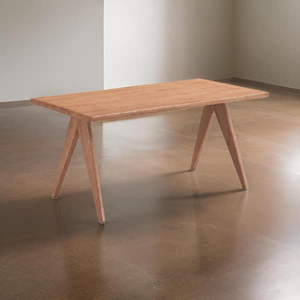 33 in. Brown Wood Top 4 Legs Dining Table (Seat of 6)