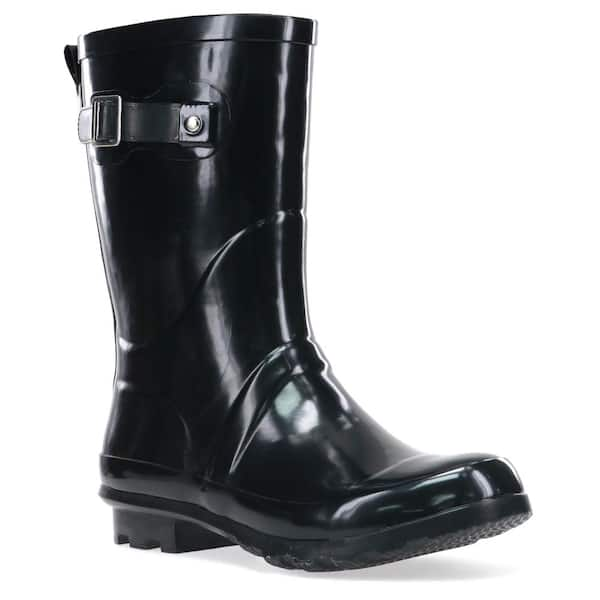 WESTERN CHIEF Women's 13 in. Black Mid-Calf Rubber Boot Size 11 8420930 ...