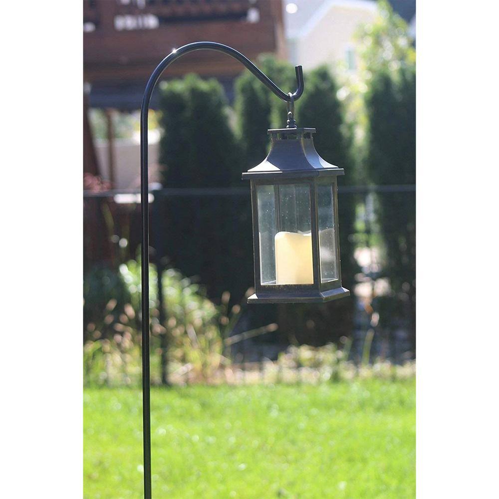 Ashman Black 65-Inch Steel Shepherd Hook for Outdoor Decor, 4 Pack