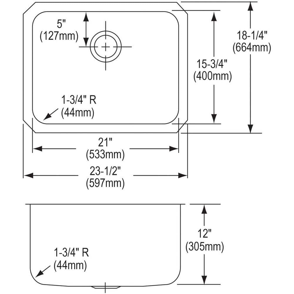 Lustertone 23.5" Undermount Stainless Steel Kitchen Sink