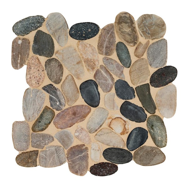 MSI Mix River Rock 13 in. x 13.25 in. Textured Quartzite Marble Look Floor and Wall Tile (10.2 sq. ft./Case)