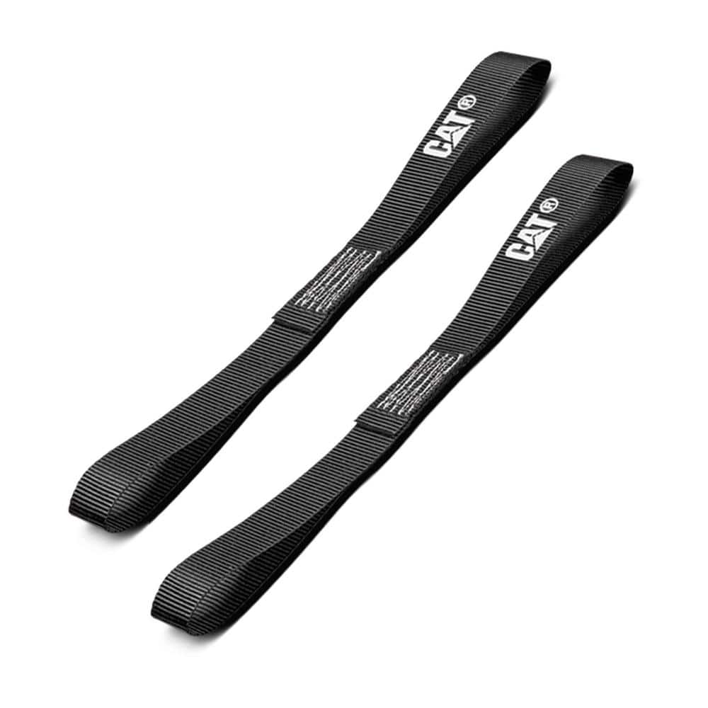 CAT 12 in. x 1 in. 800 lbs. Load Capacity Soft Hook Strap Set Black and