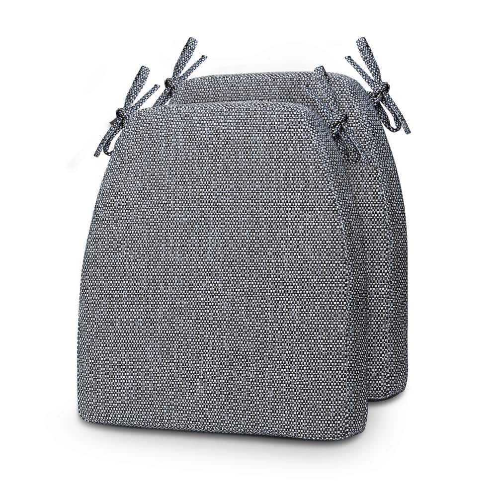 2-Piece 17 x 2 Grey Outdoor Trapezoid Lounge Chair Cushion in Seat Back Cus