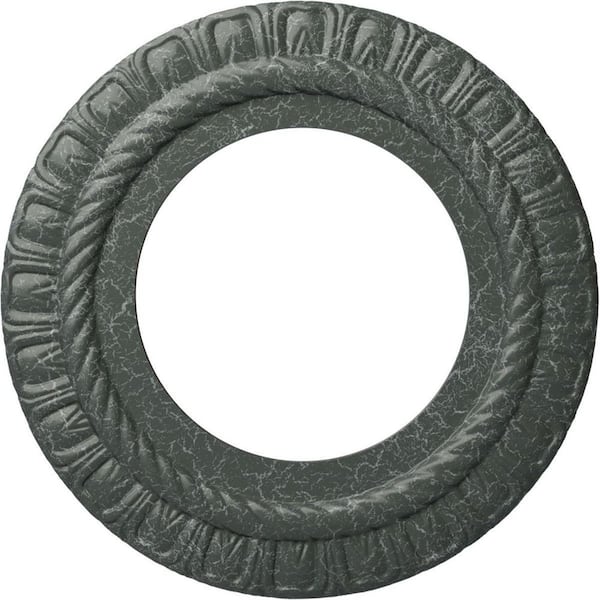 Ekena Millwork 1/2" x 10-5/8" x 10-5/8" Polyurethane Claremont Ceiling Medallion, Athenian Green Crackle