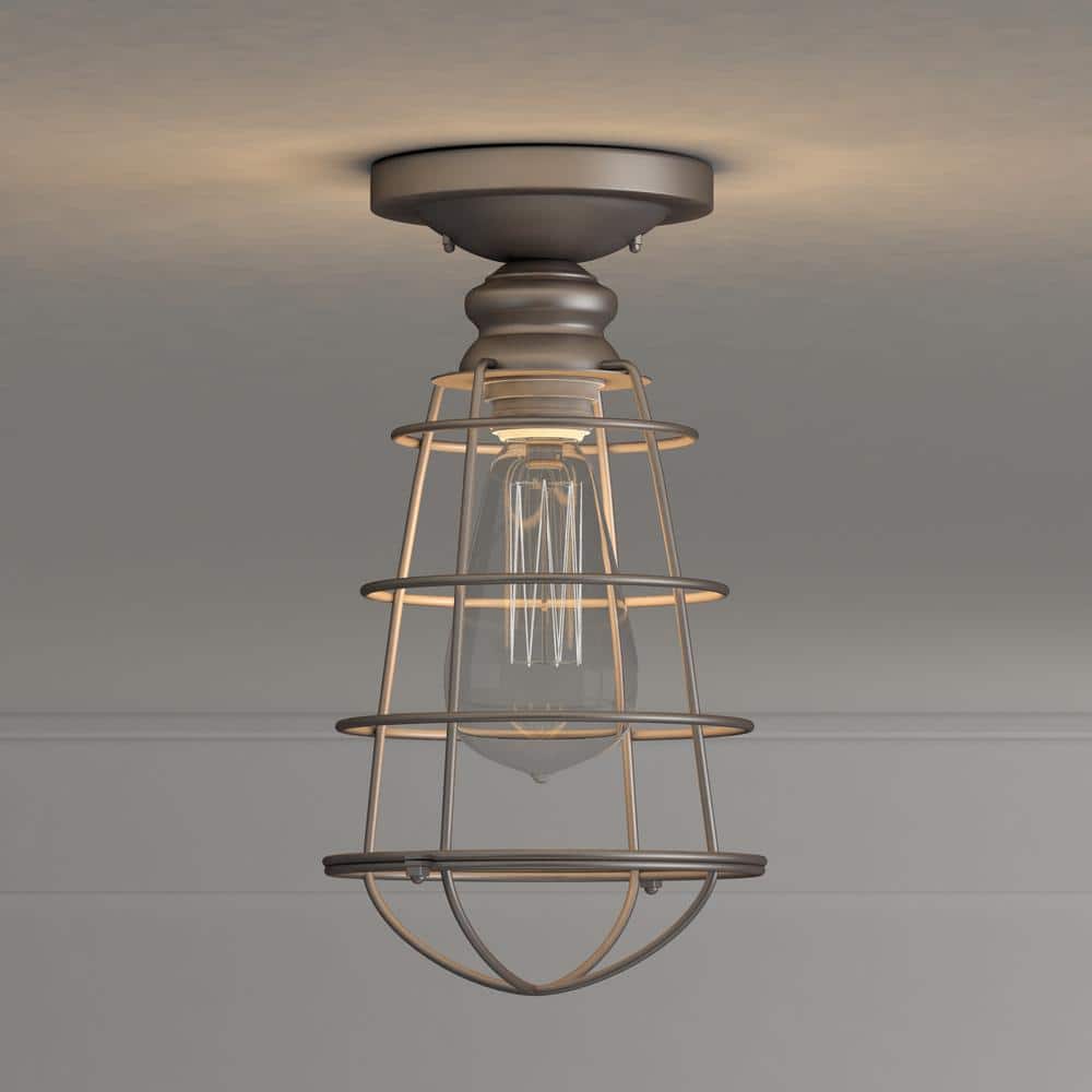 Galvanized Steel Industrial Ceiling Light with Wire Cage
