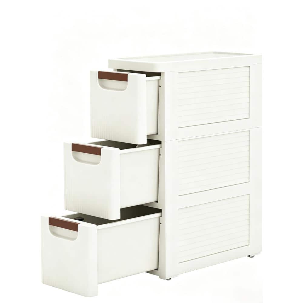 7.5 in. W x 22 in. H Rectangular Plastic Medicine Cabinet without Mirror in White Storage Cart Drawers price history on PriceWatchPro